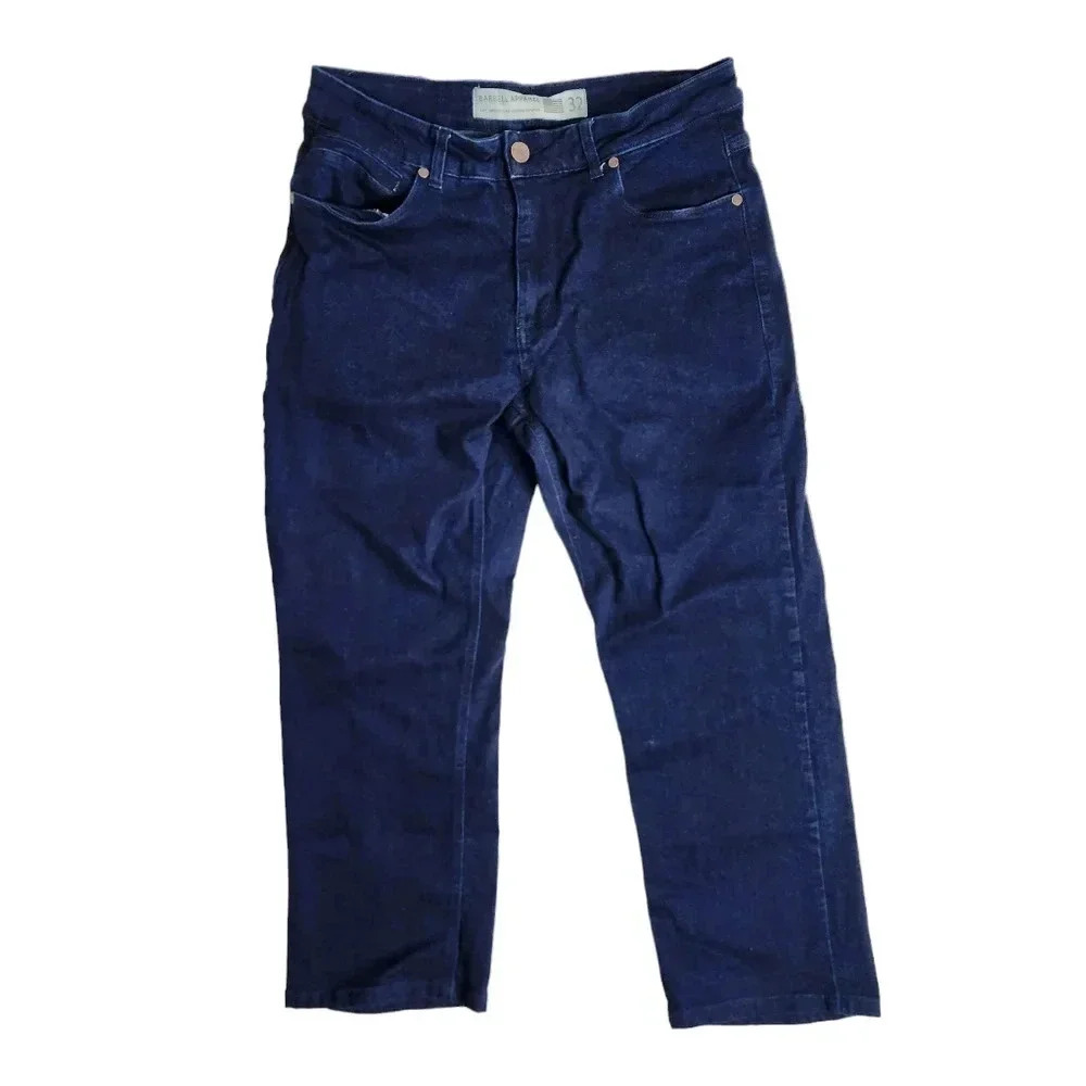 Barbell Apparel Jeans Blue Dark Washed Size 30 x 26‎ Stretch